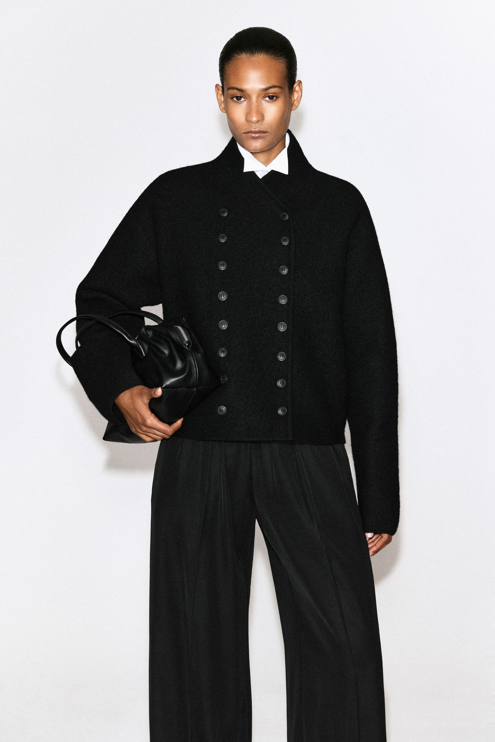 BOILED-WOOL UNIFORM JACKETBLACK