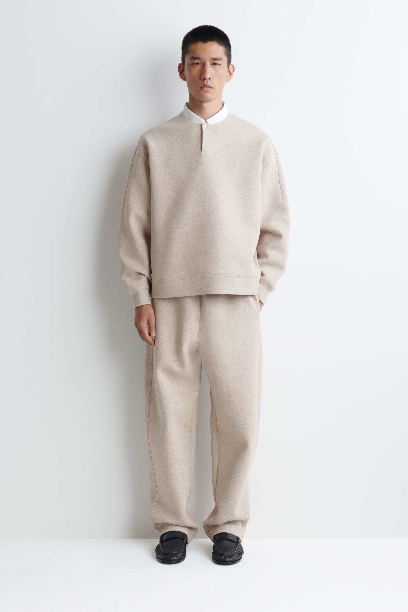 SCUBA RELAXED-FIT BARREL-LEG JOGGERSBEIGE MÉLANGE