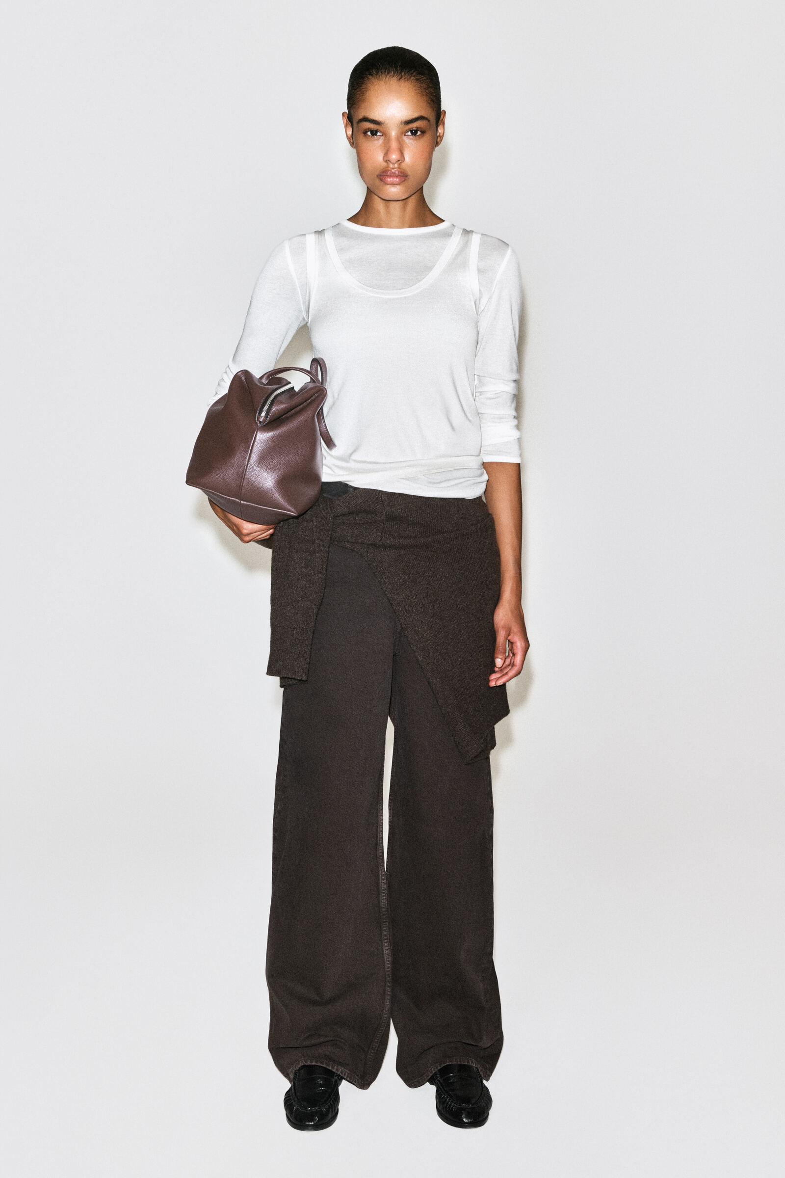 DIAL WIDE-LEG JEANSBROWN