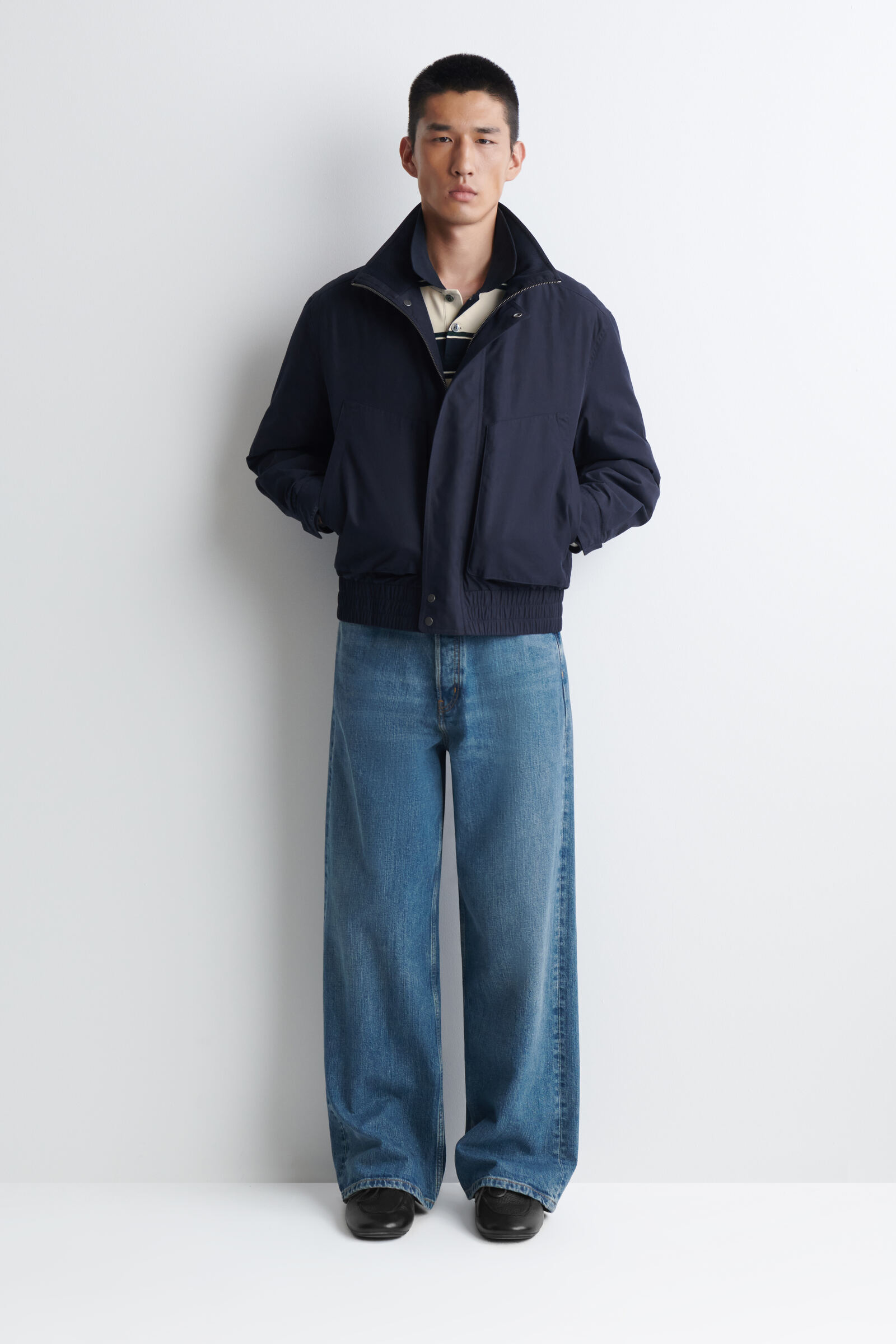 PADDED FUNNEL-NECK BOMBER JACKETNAVY