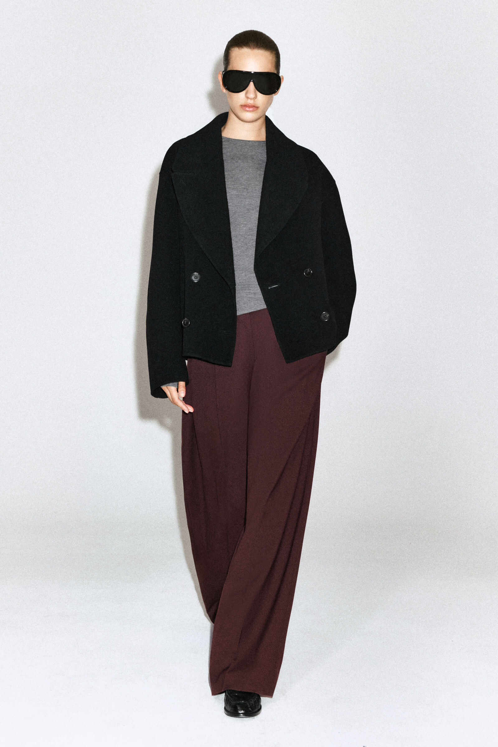 OVERSIZED DOUBLE-FACED WOOL JACKETBLACK