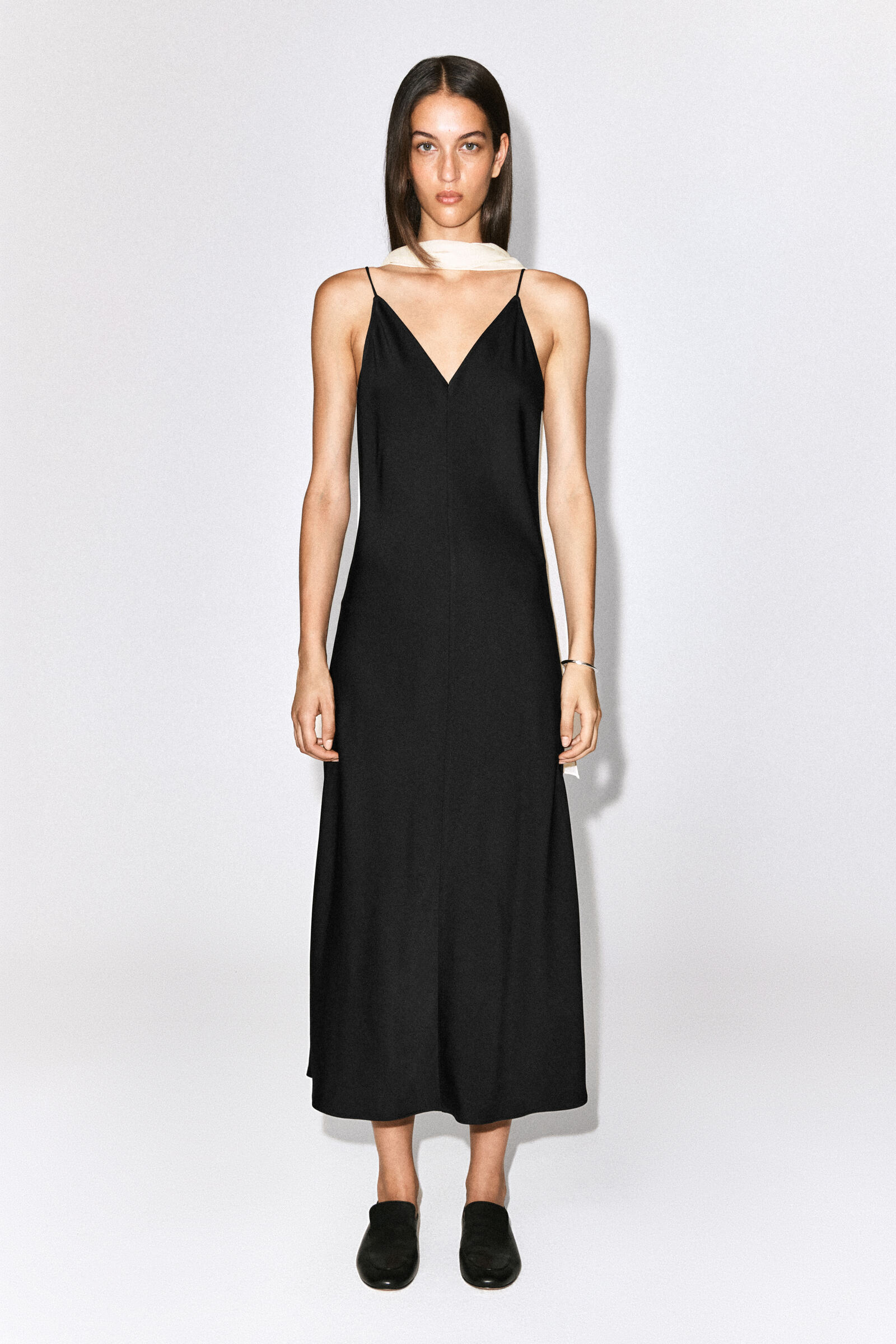 SLIM SHEER SILK SCARFIVORY