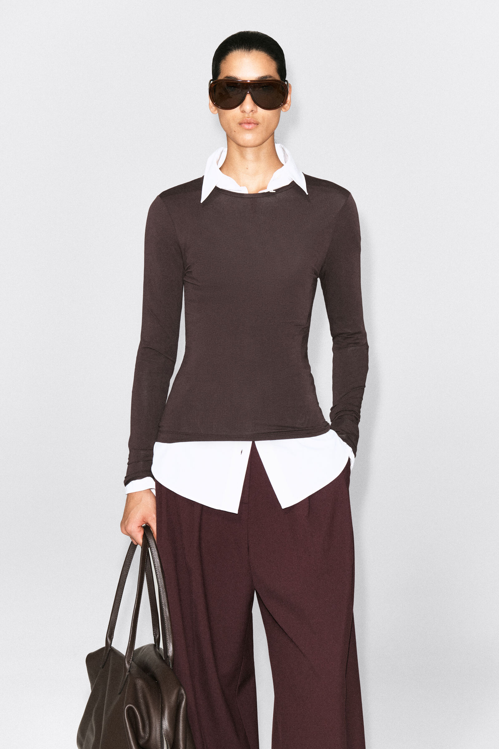 COTTON LONG-SLEEVED TOPGREY MÉLANGE