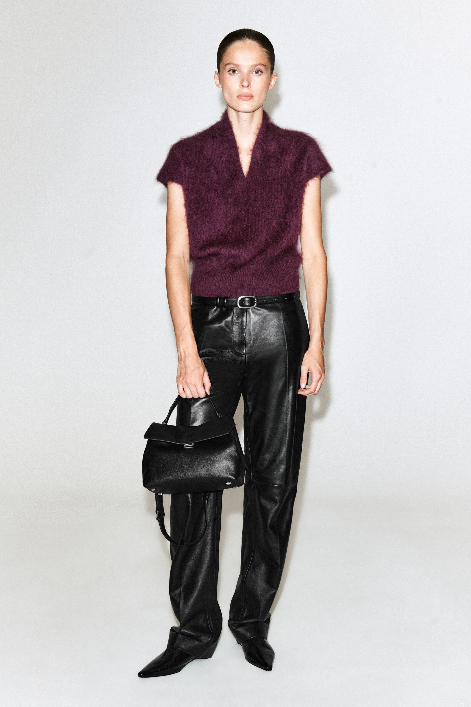 TRULLO MINI FLAP BAG - LEATHERBLACK