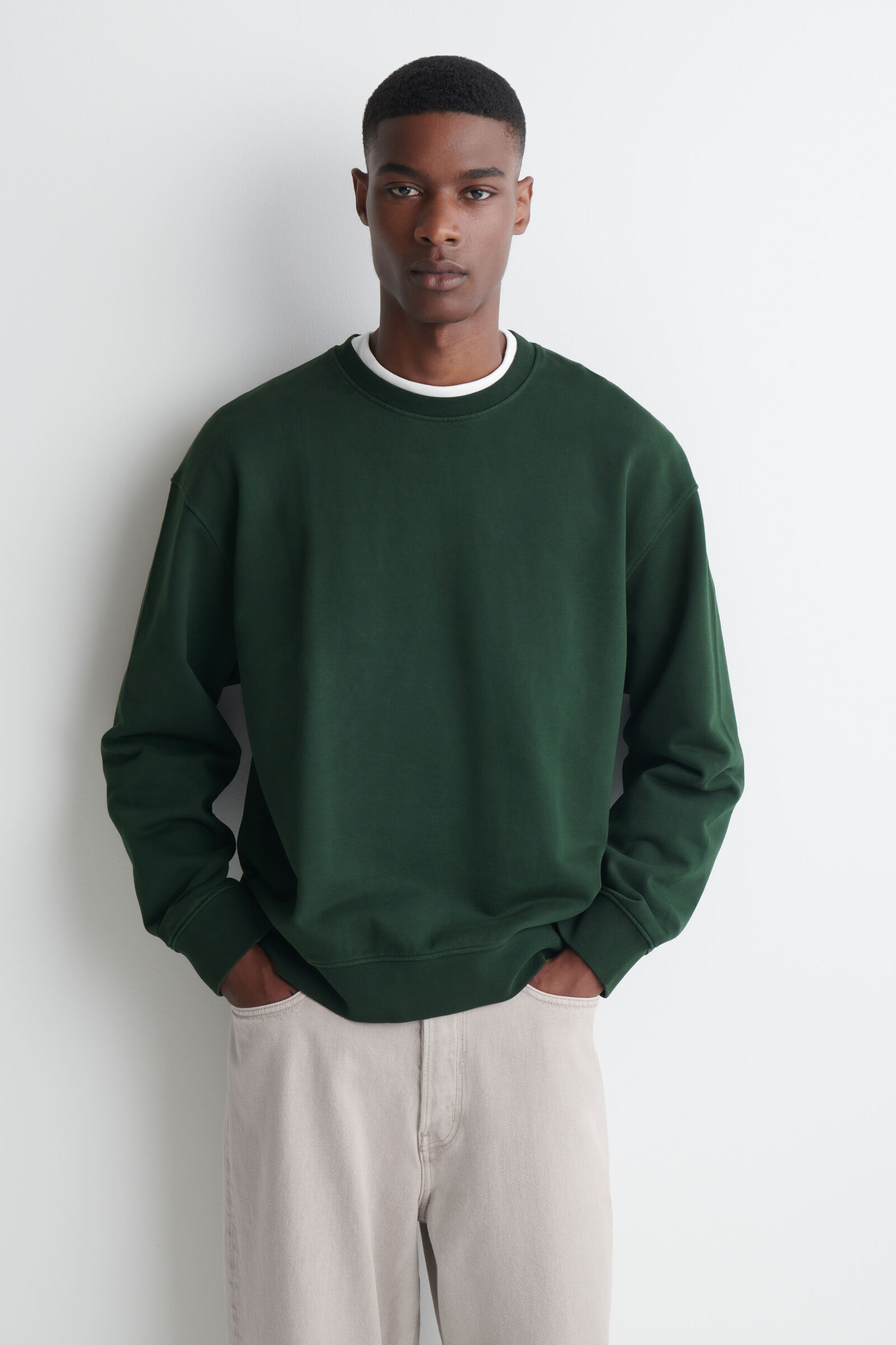 WASHED-COTTON SWEATSHIRTDARK GREEN