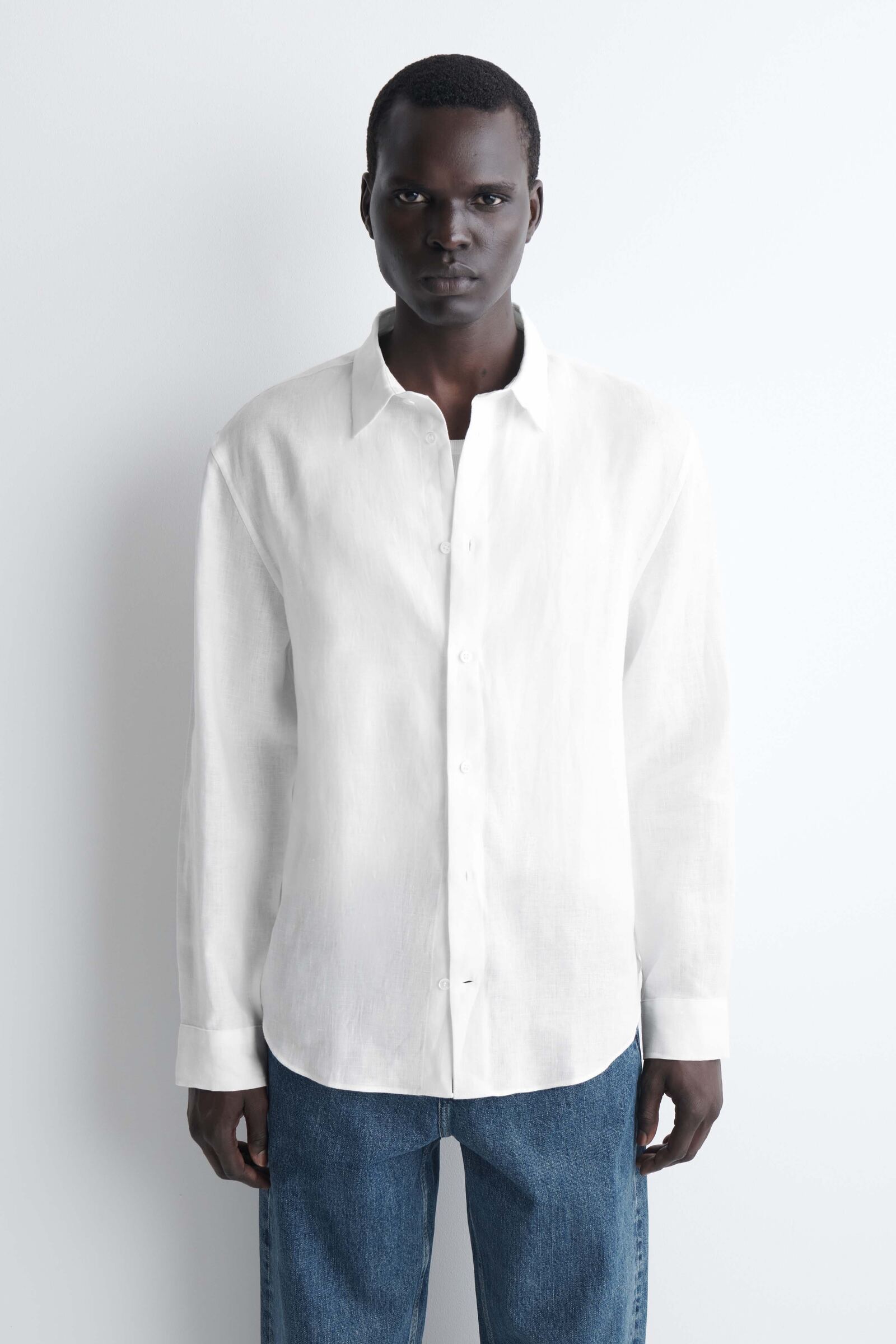 RELAXED LINEN SHIRTWHITE
