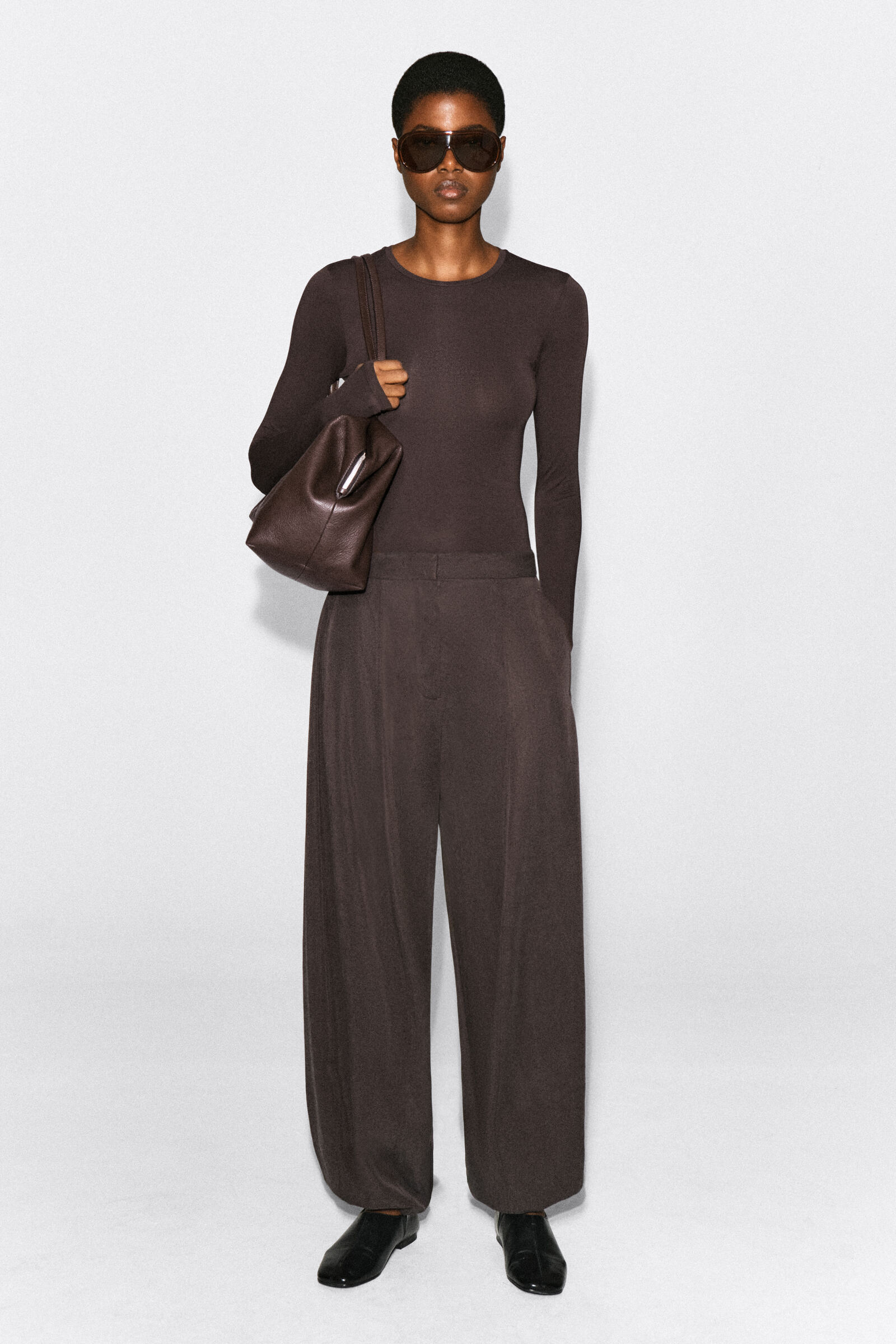 TOGGLE-HEM BALLOON TROUSERSBROWN