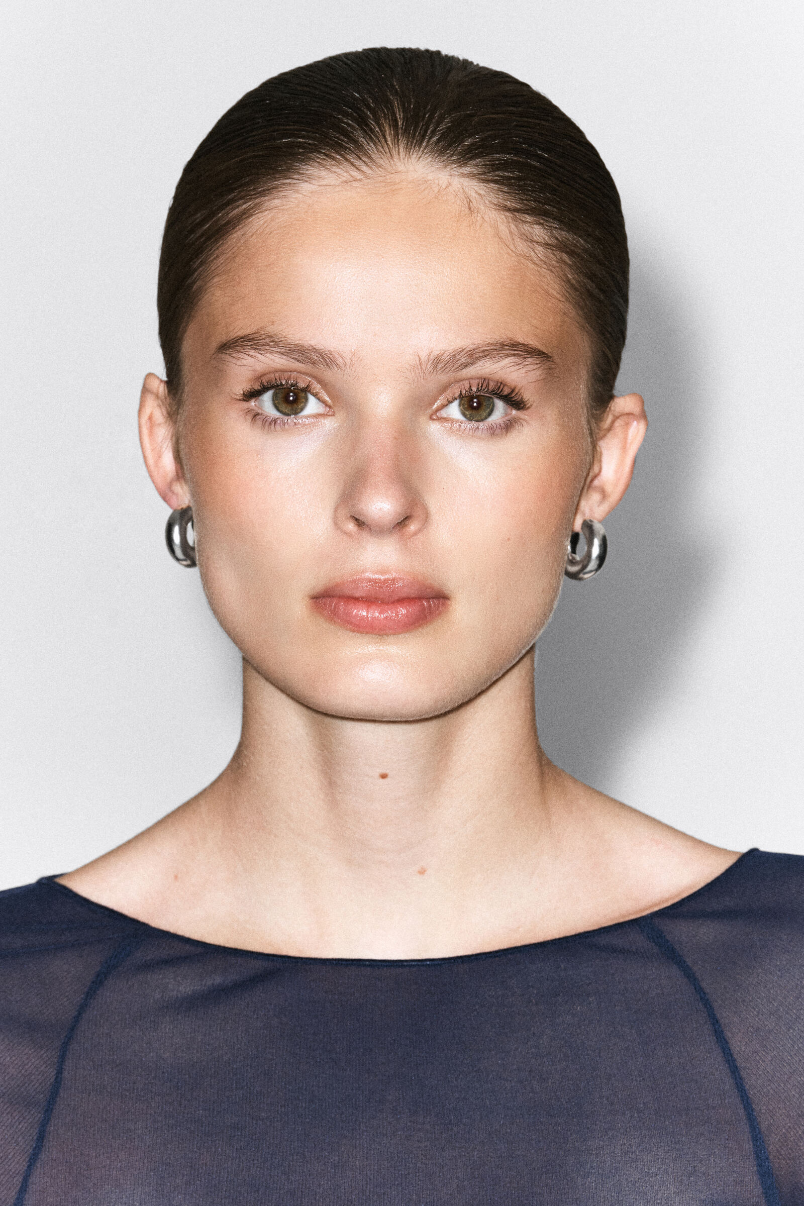 MINI CHUNKY HOOP EARRINGSSILVER