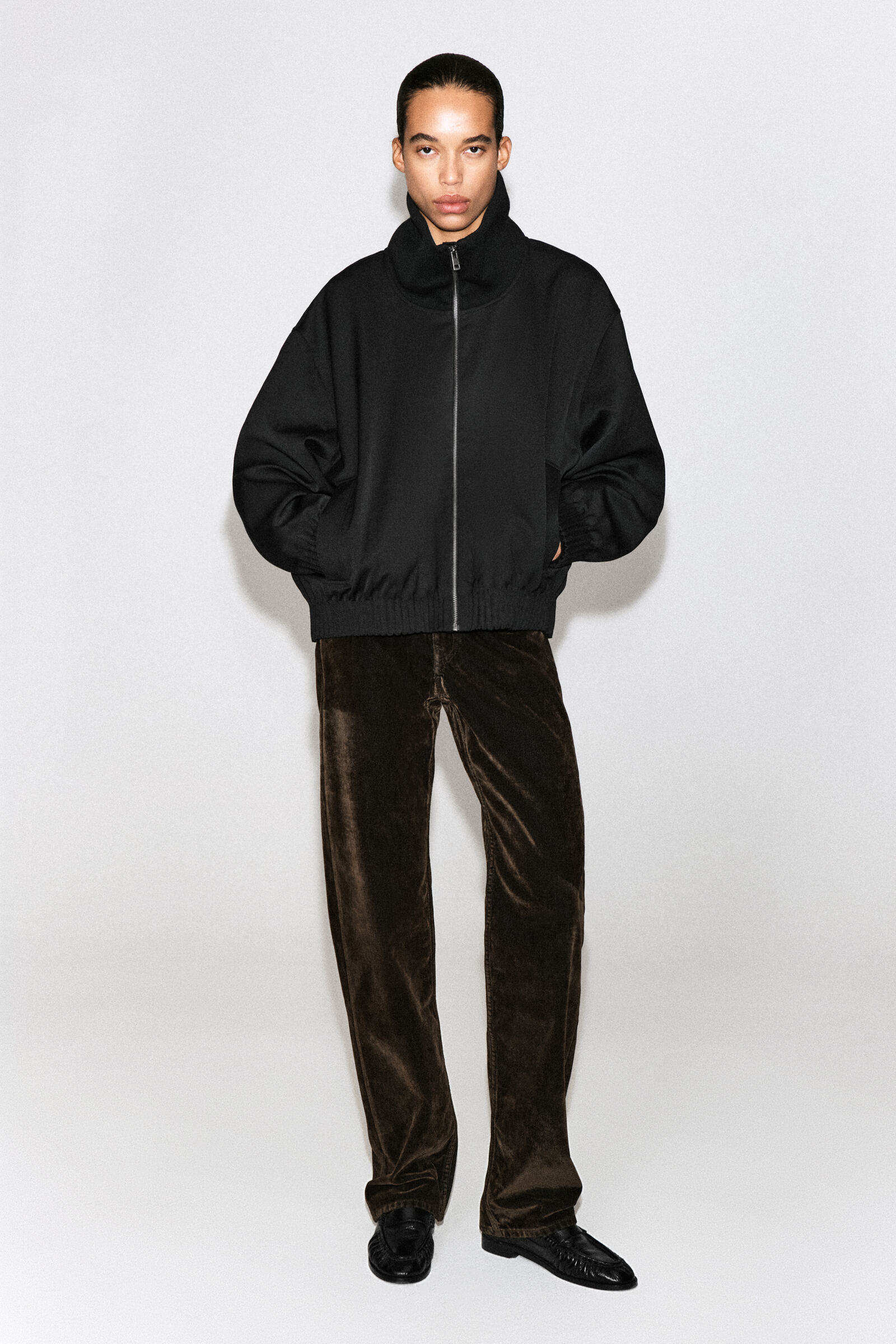 FUNNEL-NECK JACKETBLACK