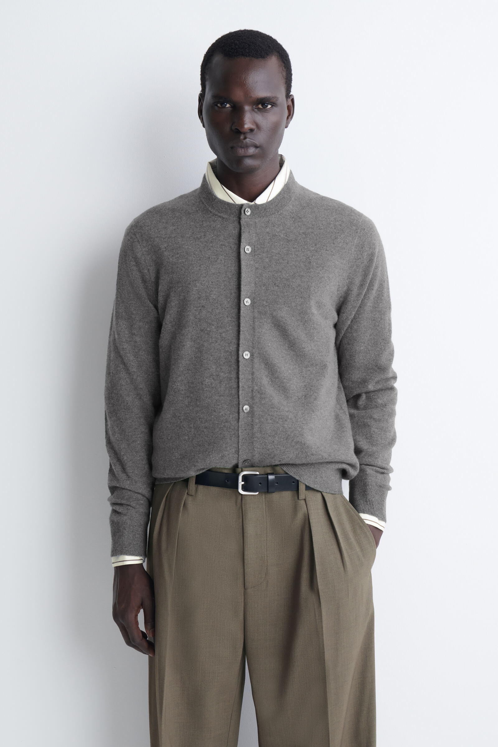 CASHMERE CARDIGANGREY MÉLANGE