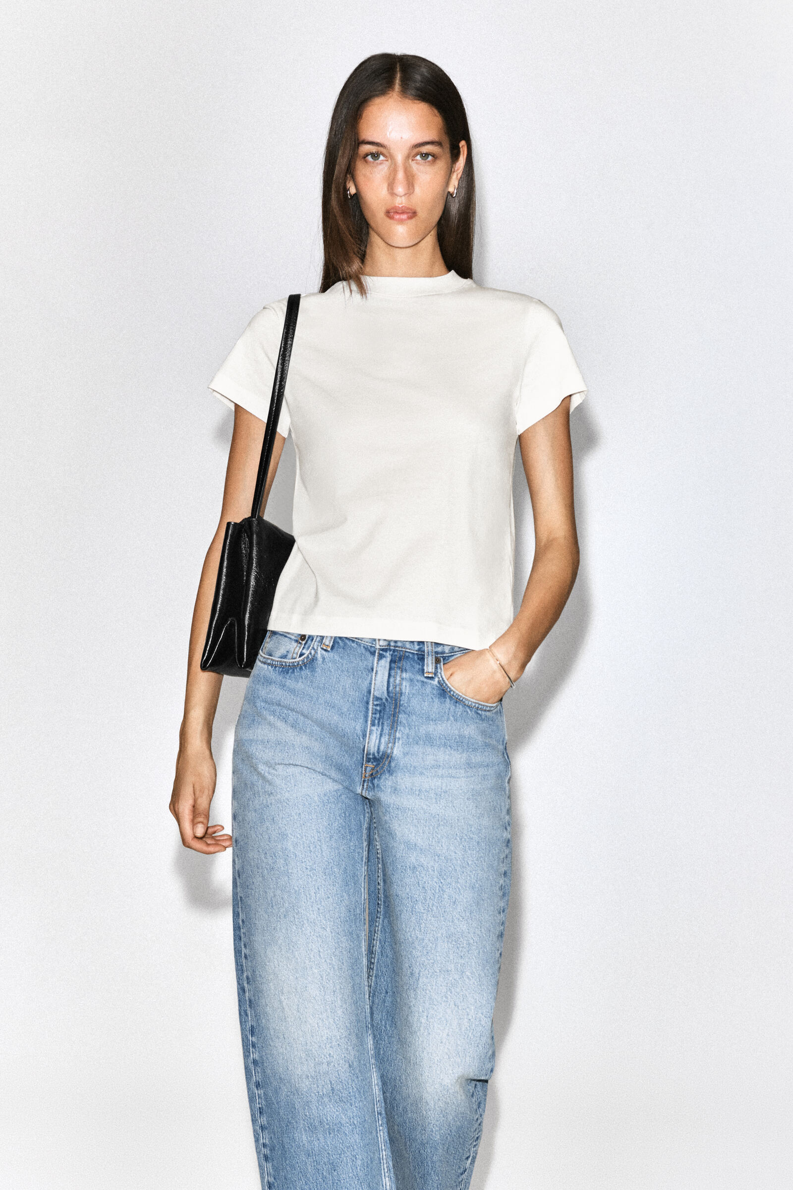 BRUSHED-COTTON T-SHIRTOFF-WHITE