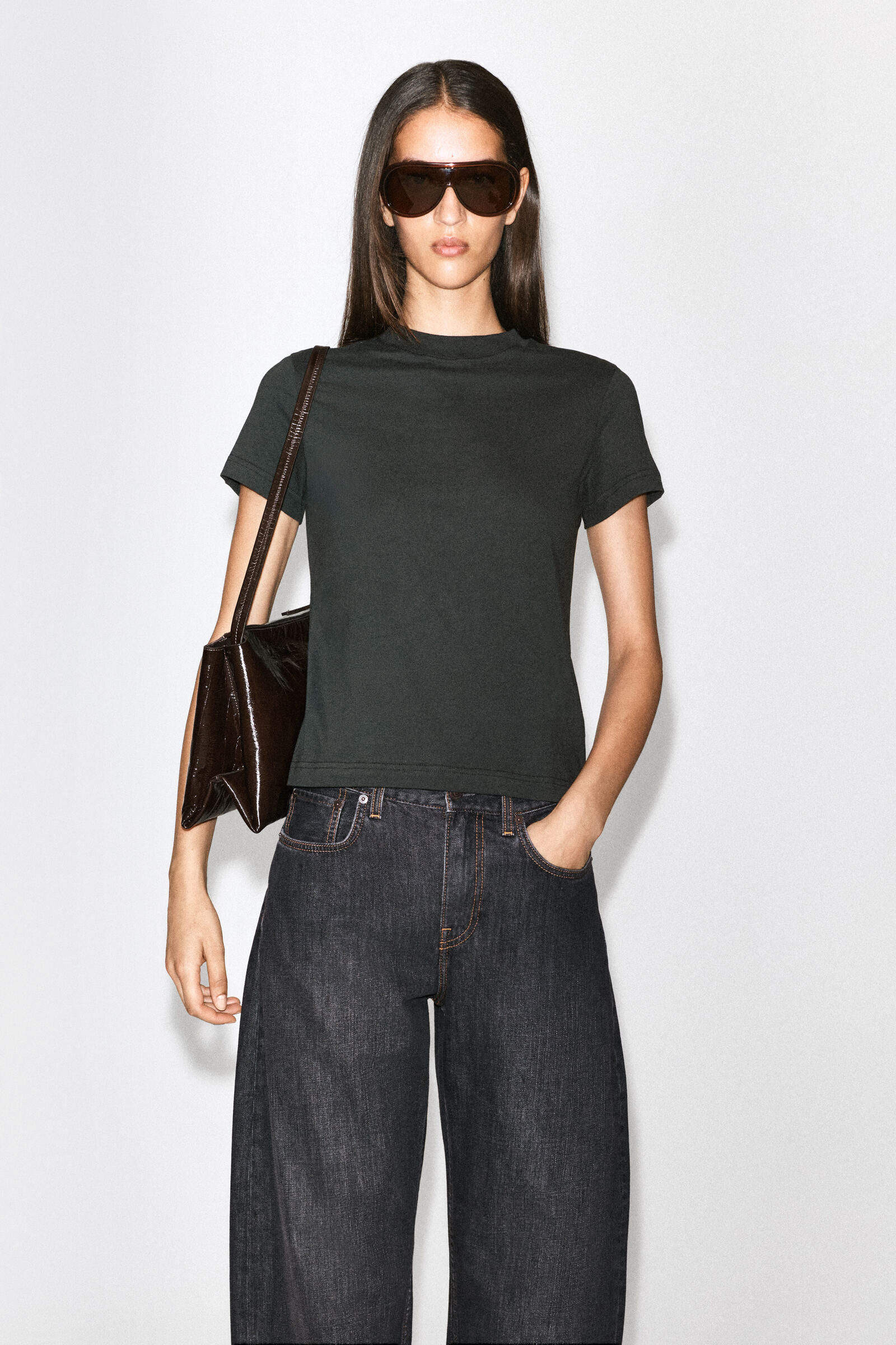 BRUSHED-COTTON T-SHIRTBLACK