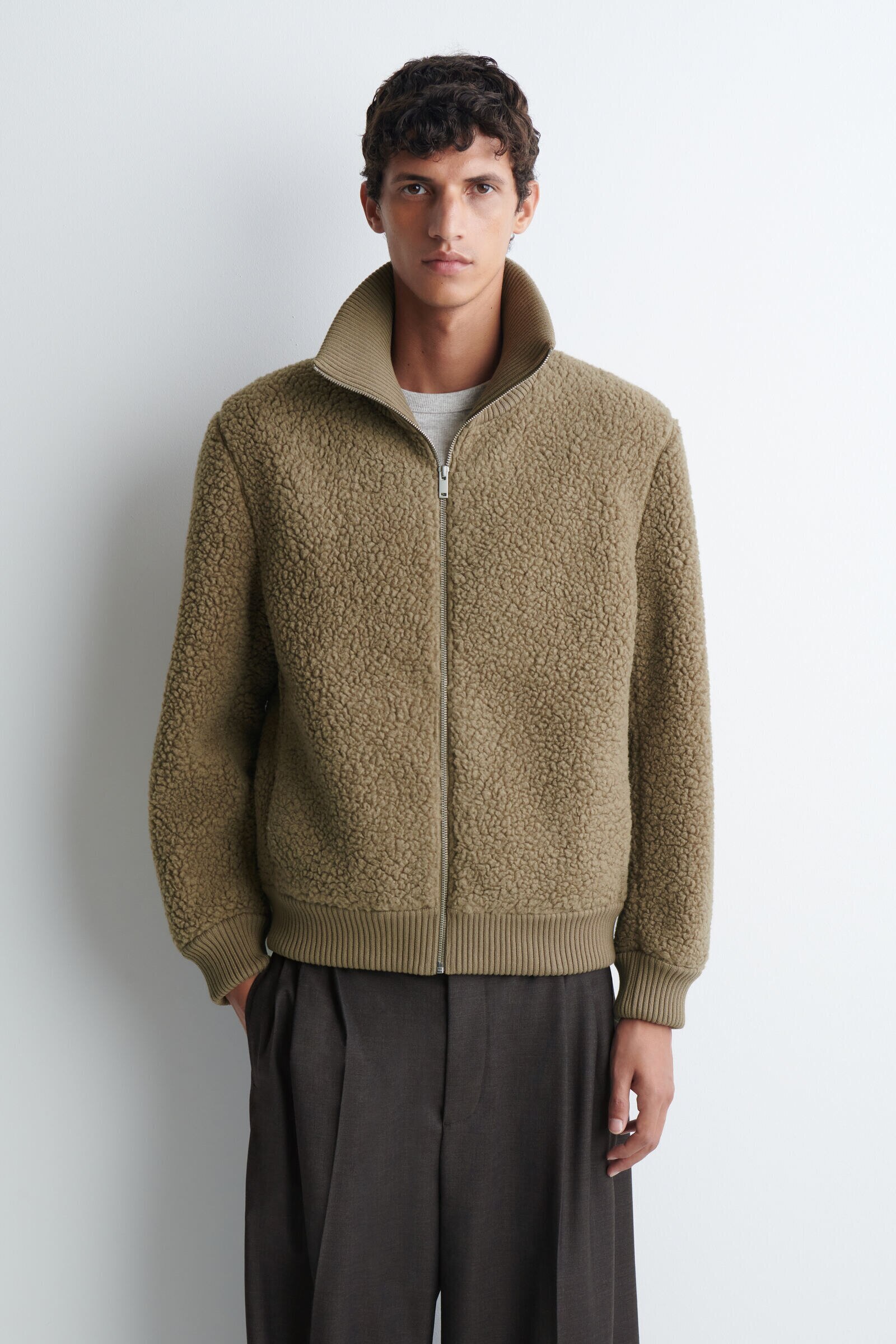 TEDDY ZIP-UP JACKETBEIGE