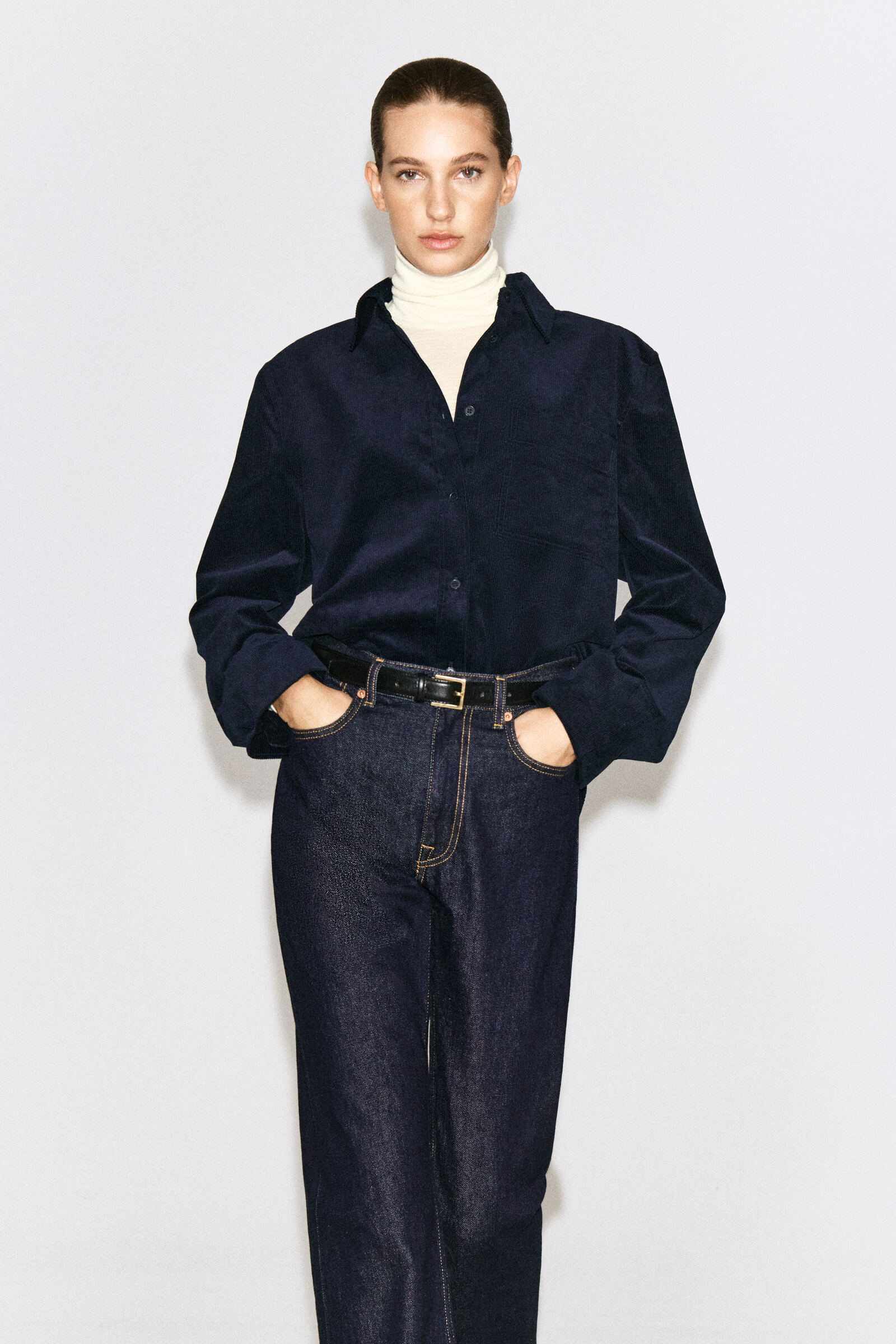 COTTON-CORDUROY SHIRTNAVY
