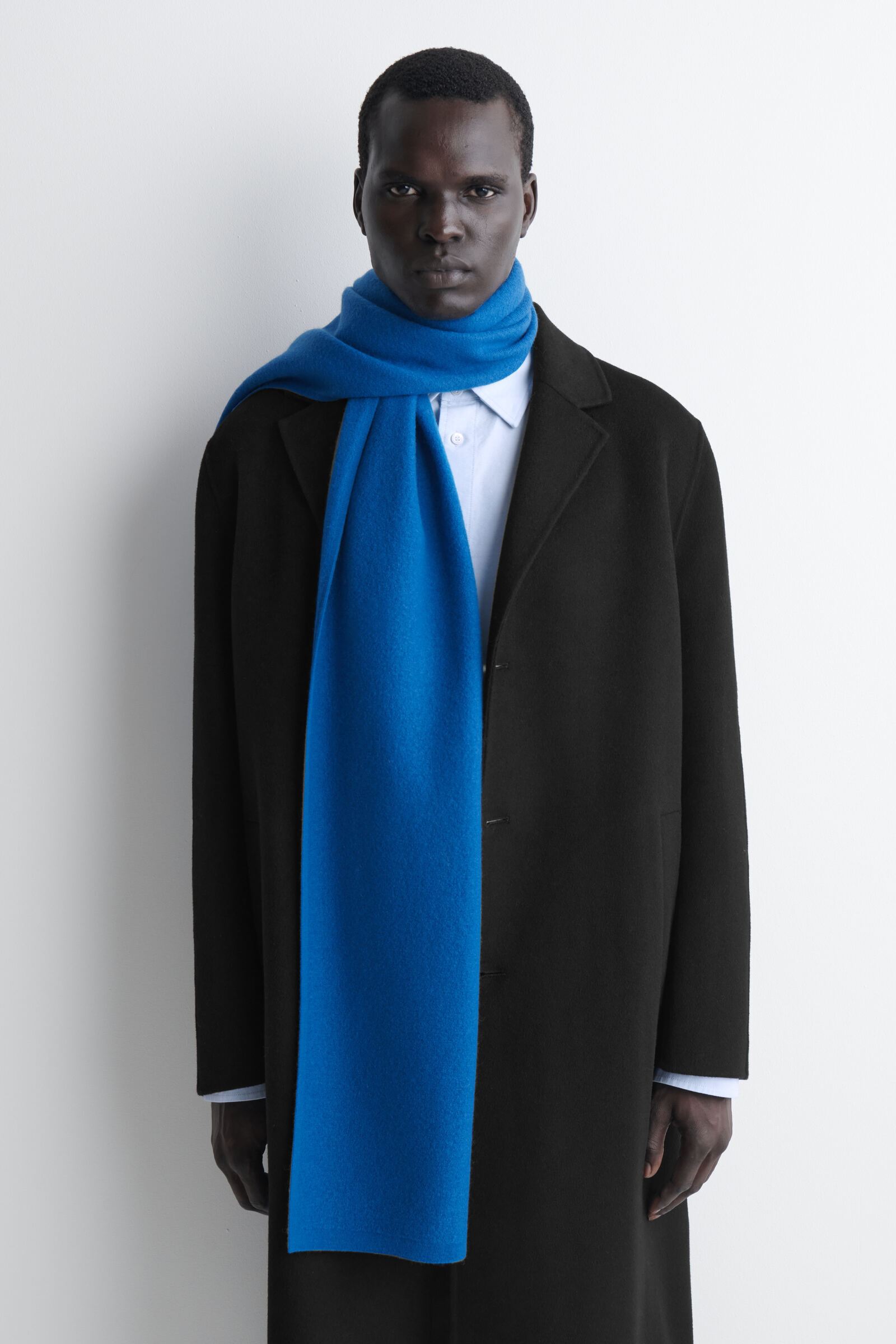 BOILED WOOL SCARFBLUE