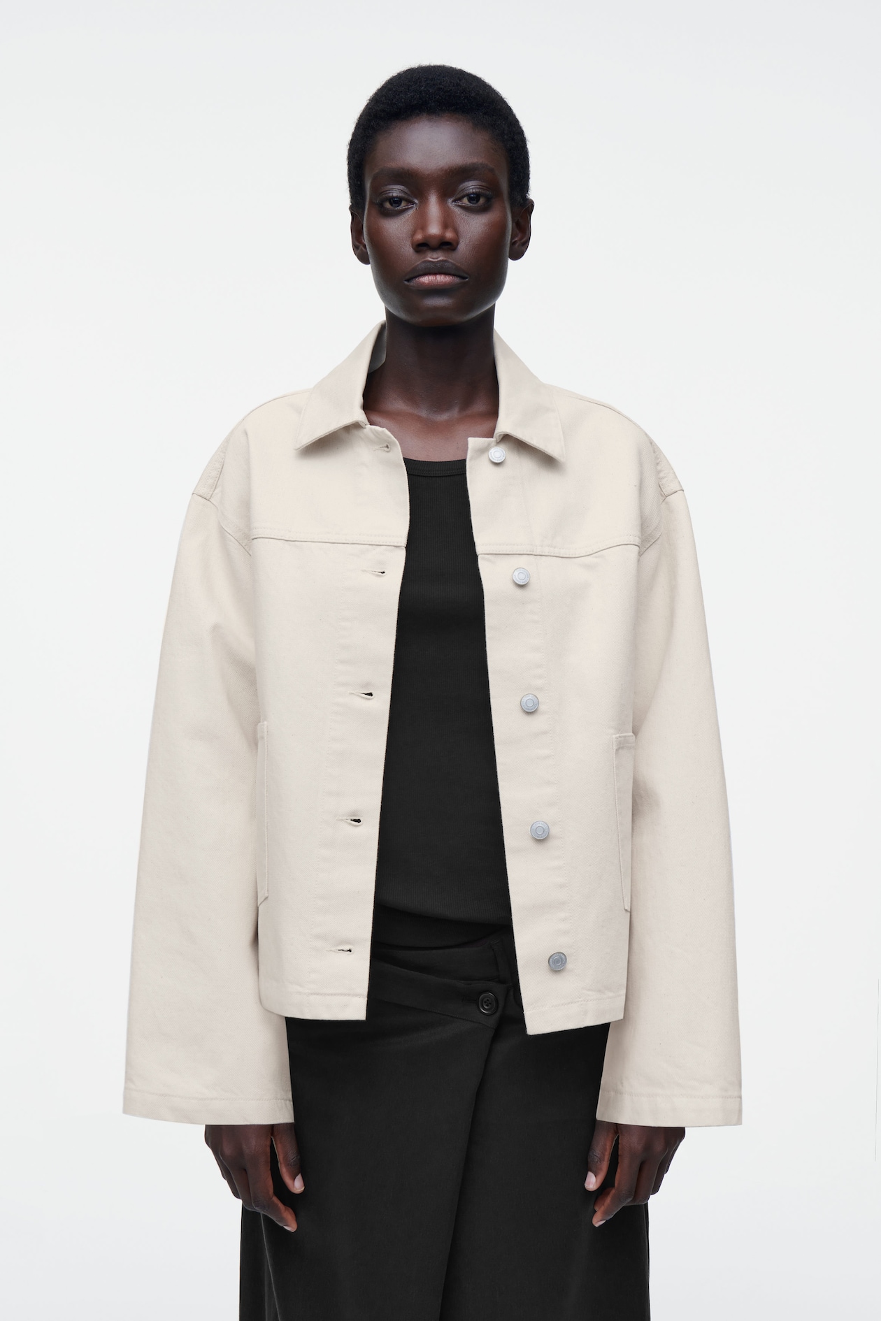 Boxy Denim Jacket 1bz Denim Grey