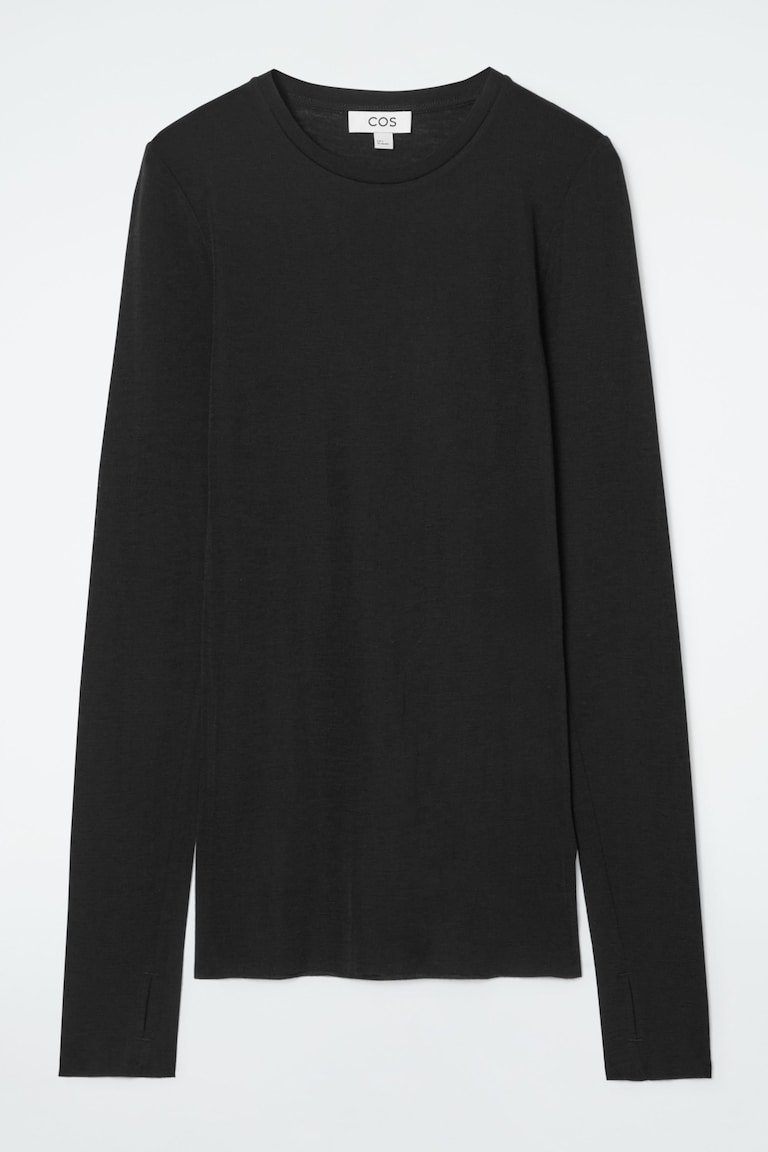 Mohair crew neck top / black main image 0