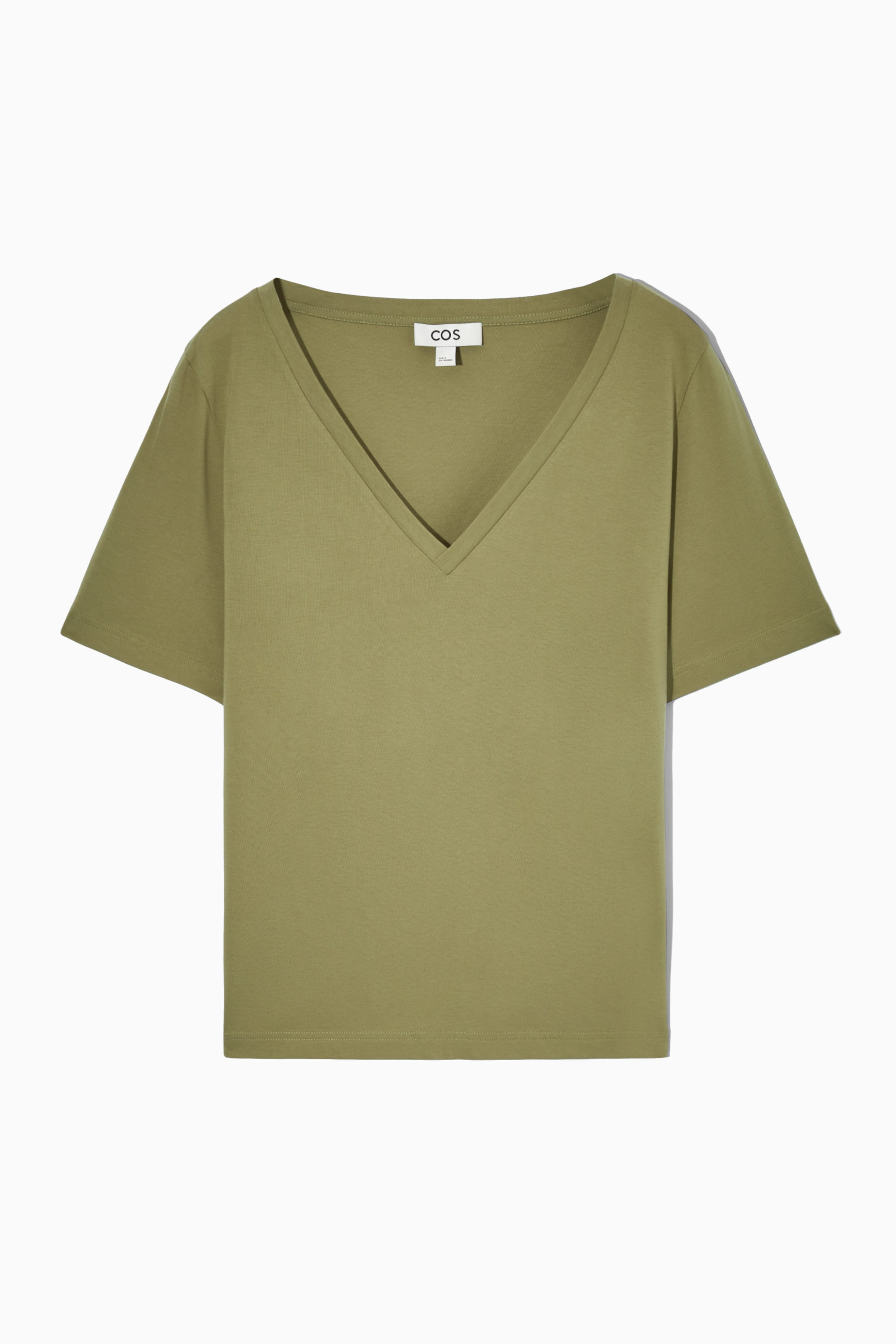 10588 Khaki V Neck T-Shirt