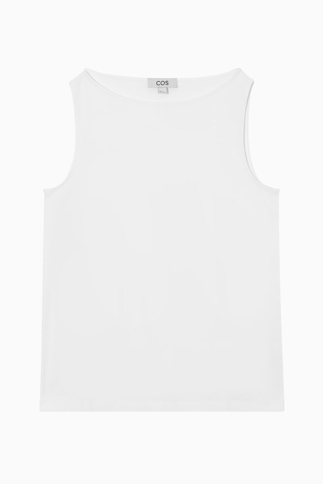 Boat Neck Tank Top - White