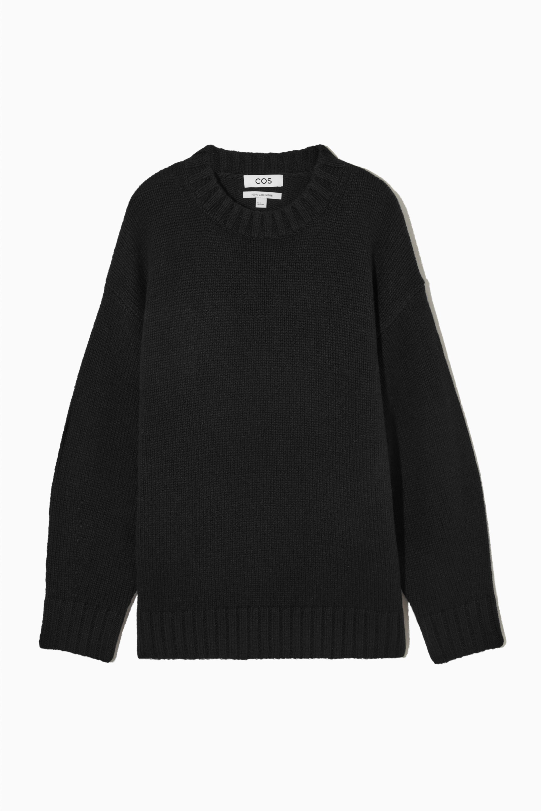 OVERSIZED PURE CASHMERE JUMPER - BLACK