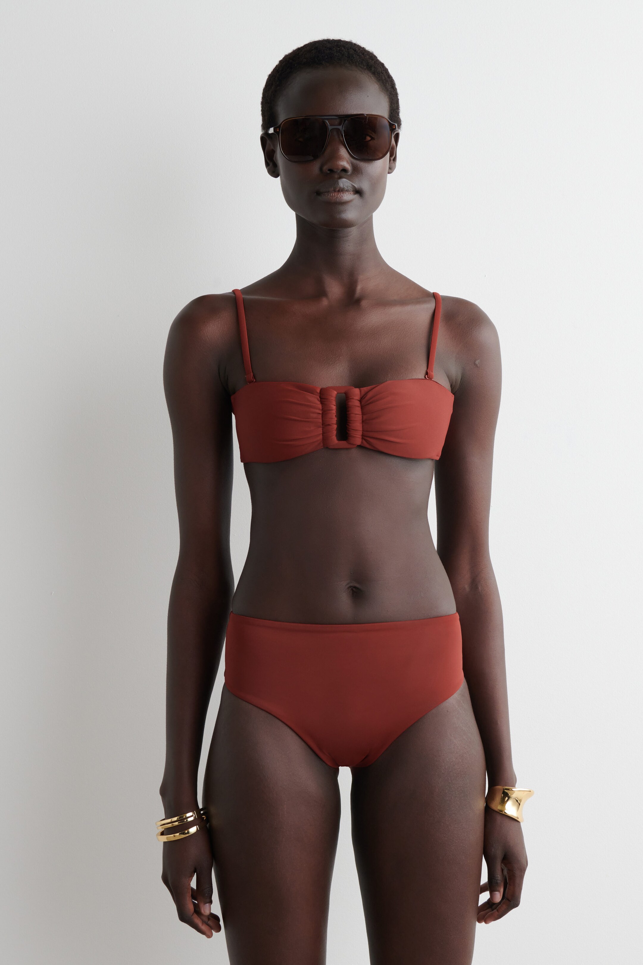 red bandeau bikini