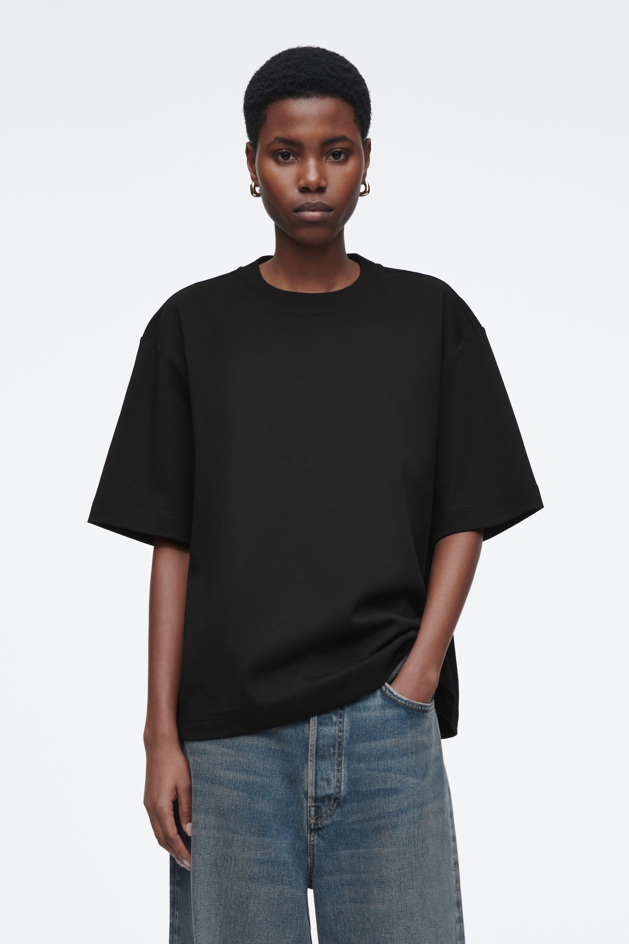 T-SHIRT OVERSIZE EN COTON - NOIR