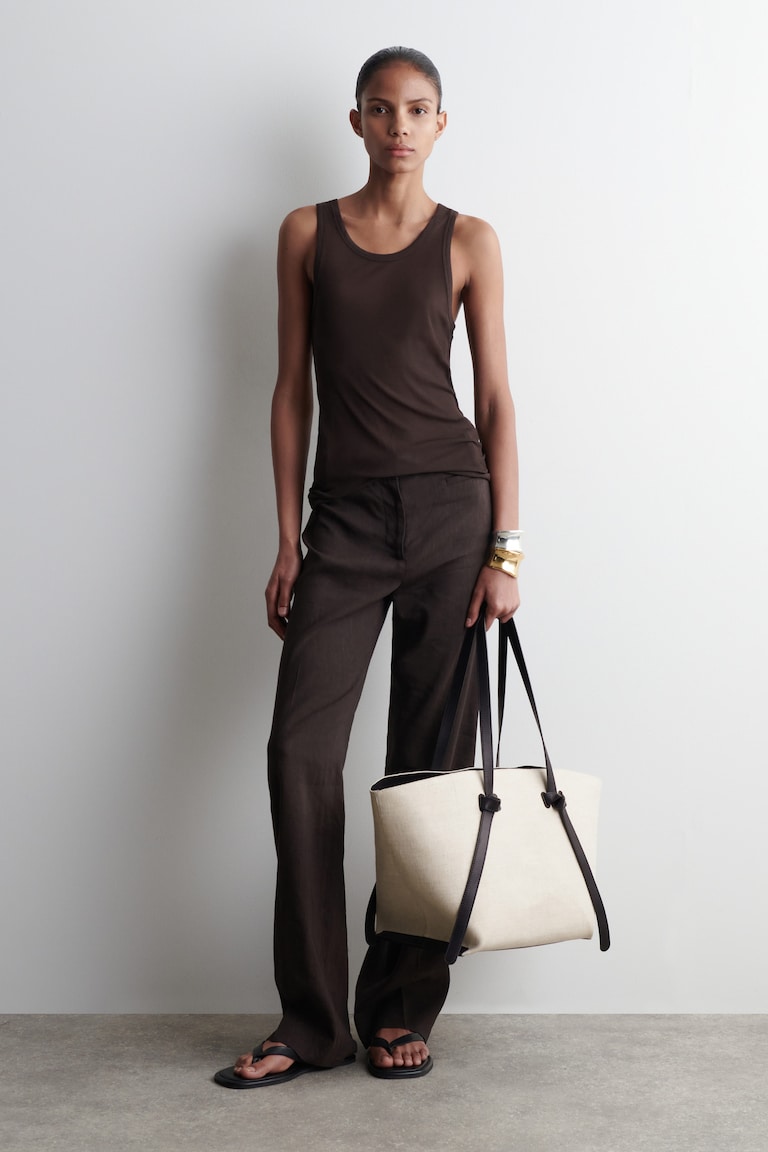 Medium Check Lichen Beige Tote Bag main image 0