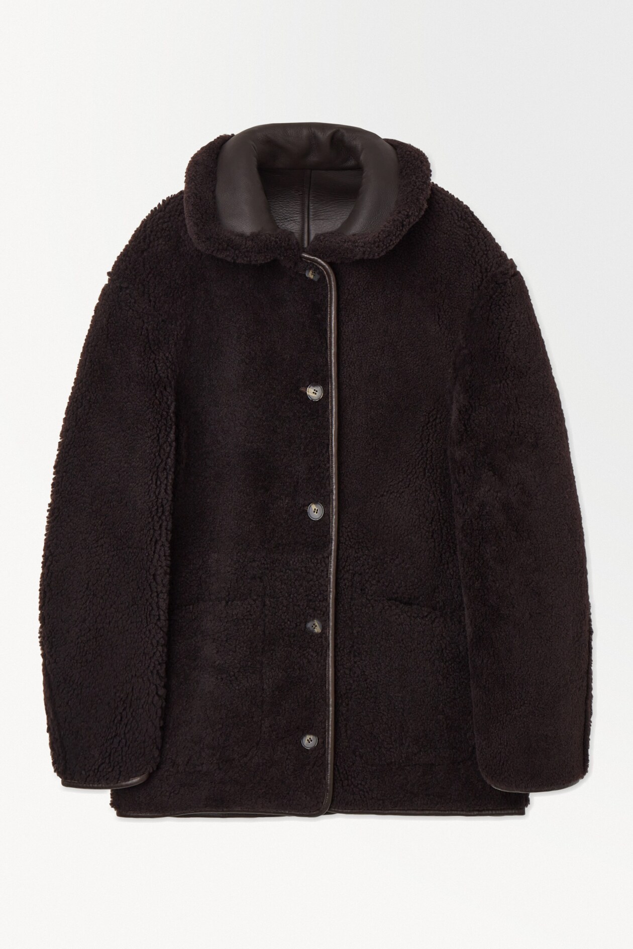 [40%] Reversible shearling jacket (brown, black)